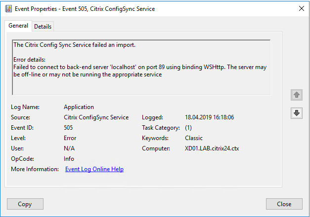 citrix offline plug-in error importing the registry
